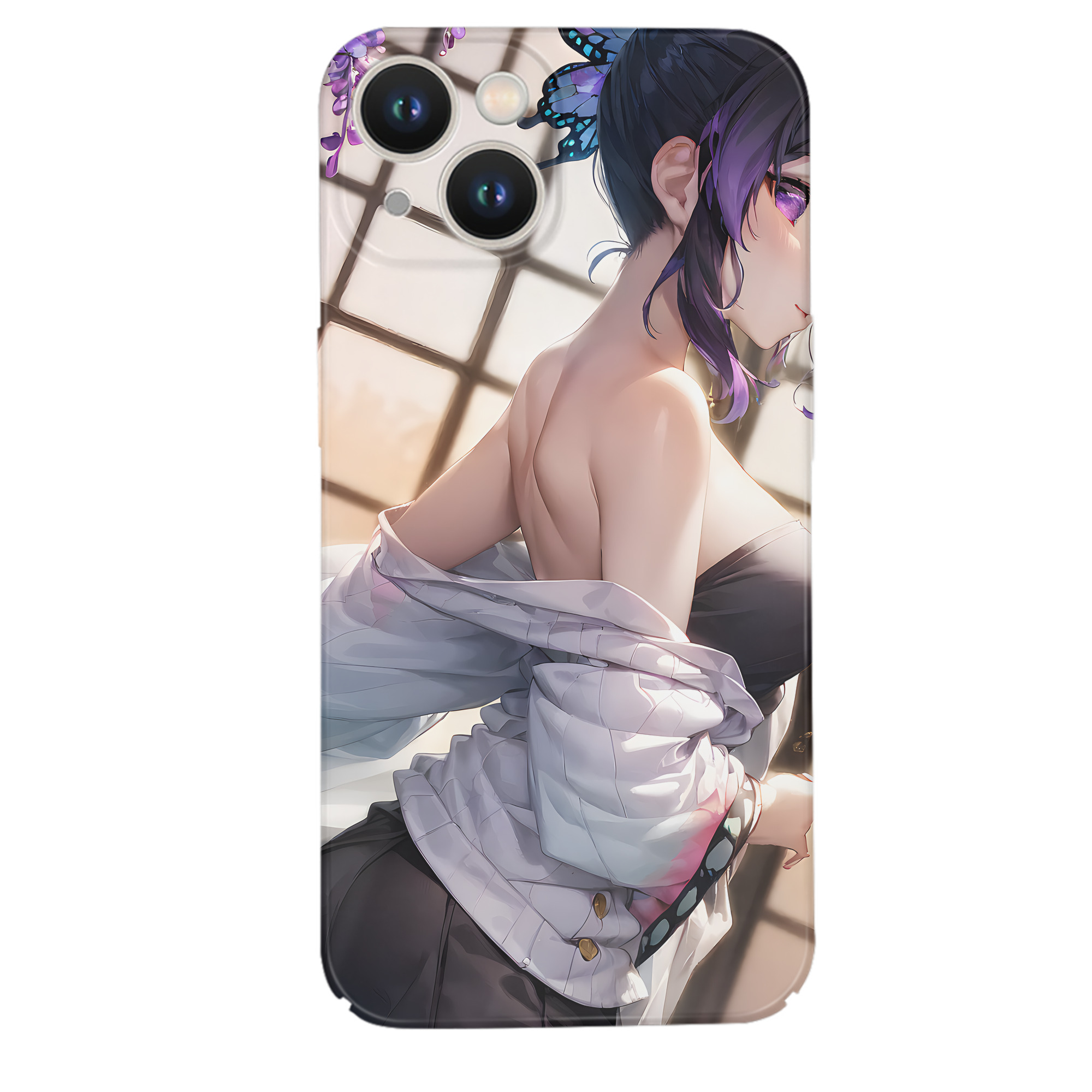 （画像用） 鬼滅の刃（きめつのやいば）蟲柱-胡蝶 しのぶ／こちょう しのぶ Kochou Shinobu 【iPhone 14シリーズ対応】ハードケース